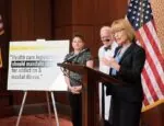 Senator Hassan speaks at a press conference on the harmful impact that Trumpcare would have on efforts to combat the substance misuse crisis. Office of Senator Maggie Hassan